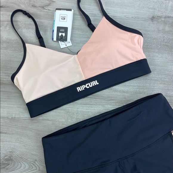 ☀️RIP CURL☀️ RUN SURF SWIM CROP RUN SWIM SURF BIKE SHORT SET - Picture 9 of 16